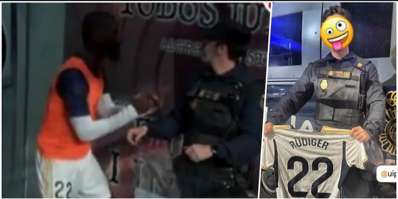 Rudiger tenta di spaventare un poliziotto: il gesto dell'ex Roma è virale