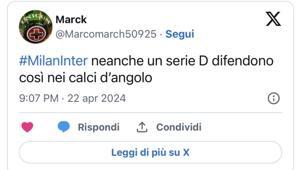 LIVE BLOG - Derby, rossoneri furiosi: "Neanche in Serie D difendono così"