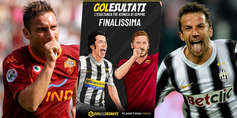 Finale Totti contro Del Piero: sui social è sfida tra le esultanze più iconiche