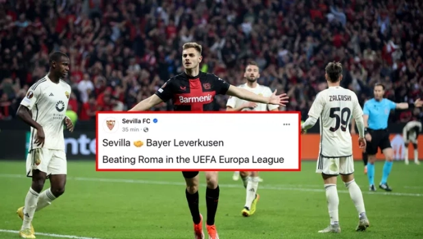 Il Siviglia prende in giro la Roma e celebra il Bayer Leverkusen sui social