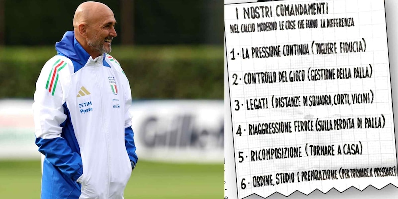 Retroscena Spalletti, ha scritto alla lavagna i sei comandamenti per l’Italia