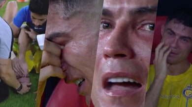 Cristiano Ronaldo distrutto, dal campo alla panchina: lacrime a valanga