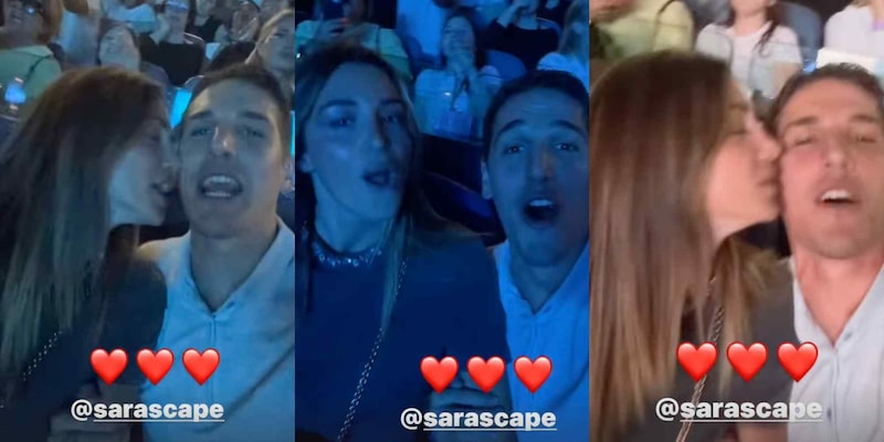 Zaniolo torna all'Olimpico: canta a squarciagola con la sua Sara al concerto di Ultimo