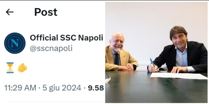 Conte al Napoli, il dettaglio tra i post social che scatena i tifosi