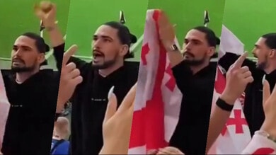 Sazonov agli Europei con la Georgia... da ultras: immagini virali sui social