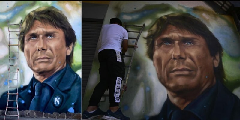 Napoli, è scoppiata la Conte mania: nuovo murale per l'allenatore