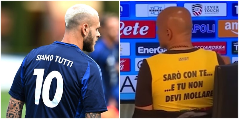 Spalletti, l'Italia come il Napoli: frase motivazionale sulle maglie di allenamento