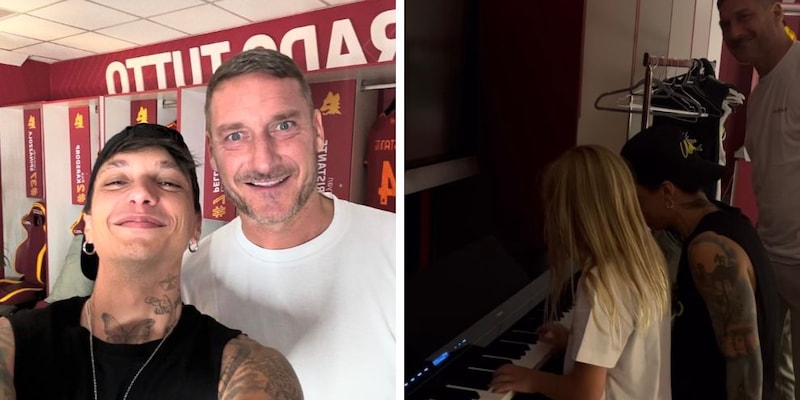 Totti nello spogliatoio della Roma con Ultimo. E la figlia Isabel lo fa commuovere