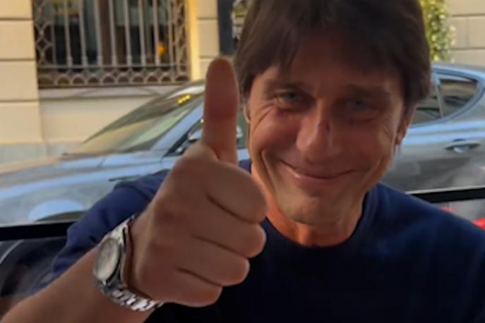 Conte, la prima pizza da allenatore del Napoli