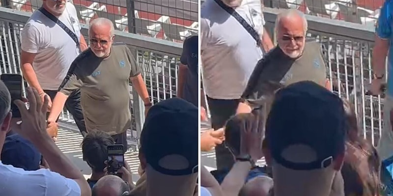 Napoli, sorpresa De Laurentiis: cosa ha fatto durante l'allenamento