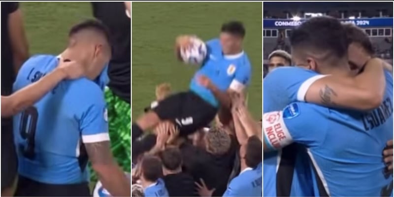 Suarez, le lacrime per l'addio all'Uruguay e la festa dei compagni