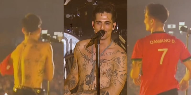 Damiano dei Maneskin imita Cristiano Ronaldo sul palco: il video è virale