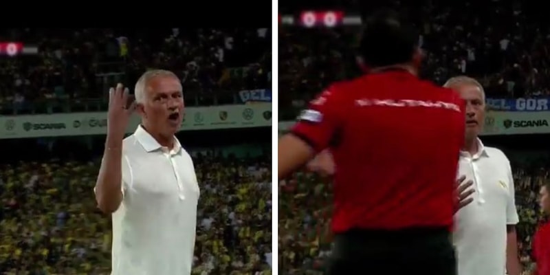 Mourinho furioso l'arbitro all'esordio nel campionato turco: subito ammonito