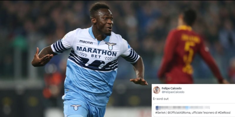 De Rossi esonerato, spunta il tweet ironico dell'ex Lazio Caicedo