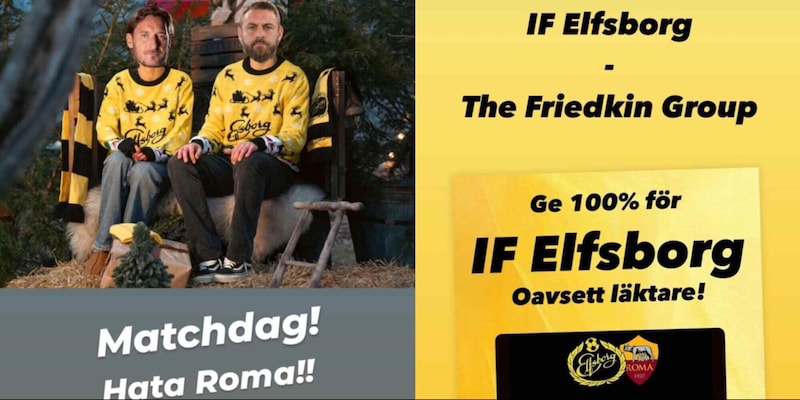 Elfsborg, i tifosi contro i Friedkin. E spuntano le foto di Totti e De Rossi