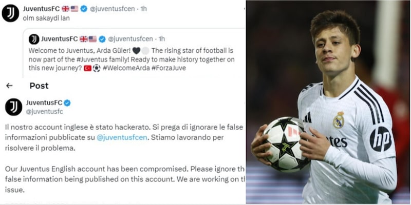 La Juve 'annuncia' Arda Guler sui social, poi precisa: "Hackerato l'account"