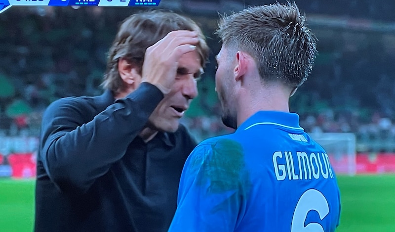 La frase di Conte a Gilmour in Milan-Napoli: "Sei stato..."