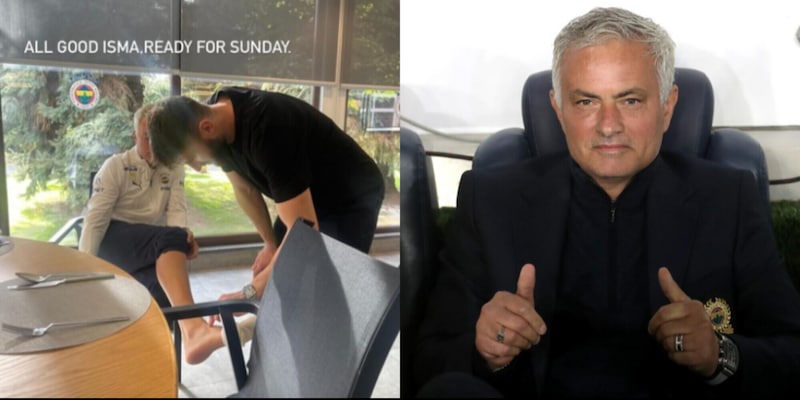 Mourinho, il siparietto social dopo il colpo in allenamento