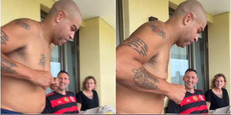 Adriano balla, Materazzi con la maglia del Flamengo: l'incontro a Rio de Janeiro