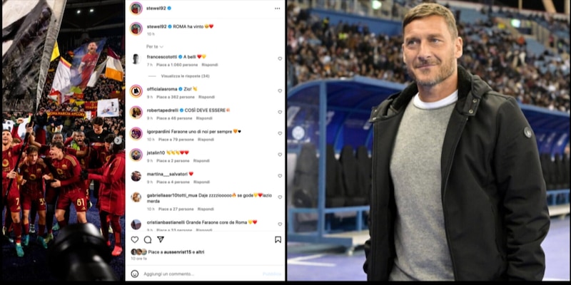 Totti e il derby vinto: il commento a El Shaarawy esalta i tifosi della Roma