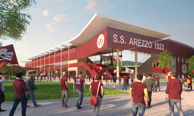 Stile inglese e con quasi 13 mila posti: nasce il nuovo stadio di Arezzo 1 Stile inglese e con quasi 13 mila posti: nasce il nuovo stadio di Arezzo