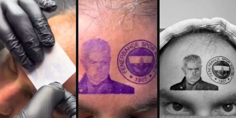 Follia a Istanbul: tifoso si tatua Mourinho in fronte per solidarietà!