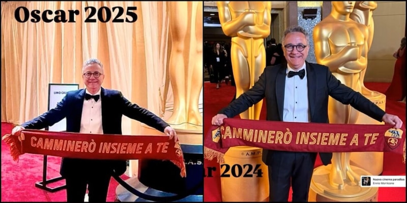 Incredibile agli Oscar, sul red carpet spunta una sciarpa della Roma