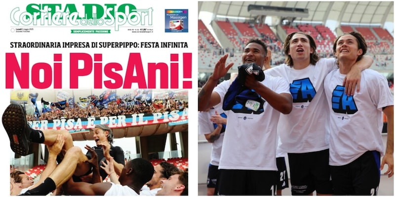 Oggi a Pisa la prima pagina speciale di Stadio per il ritorno in serie A 14 Oggi a Pisa la prima pagina speciale di Stadio per il ritorno in serie A
