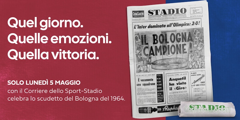 Scudetto Bologna 1964: la copia anastatica di Stadio in edicola 15 Scudetto Bologna 1964: la copia anastatica di Stadio in edicola