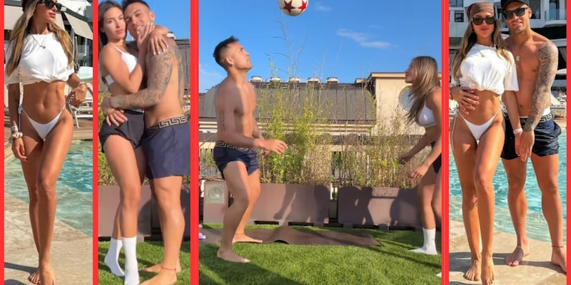 Lautaro Martinez palleggia con la moglie e arriva una richiesta speciale