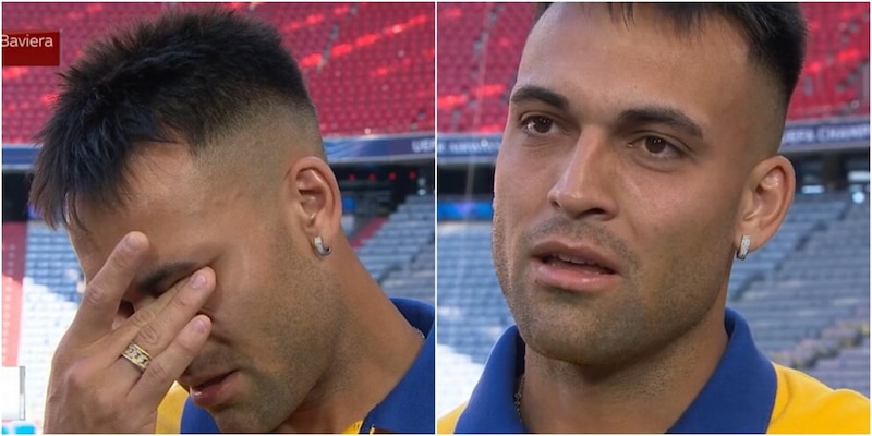 La sorpresa per Lautaro in diretta tv prima di Psg-Inter: lacrime e commozione