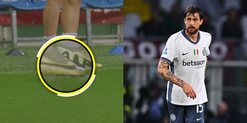 Acerbi e lo scarpino bucato portafortuna: gol contro il Barcellona e indossato contro il Torino 15 Acerbi e lo scarpino bucato portafortuna: gol contro il Barcellona e indossato contro il Torino