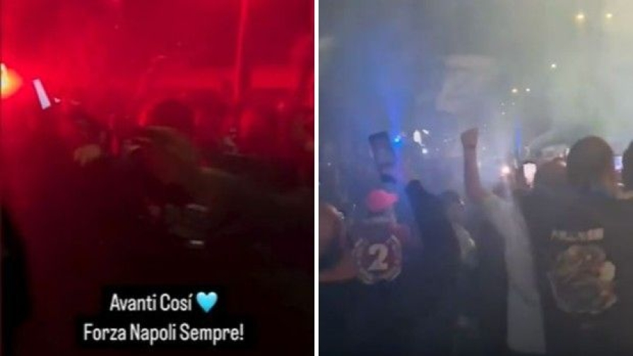 Napoli, tifosi in delirio: l'accoglienza a Capodichino 1 Napoli, tifosi in delirio: l'accoglienza a Capodichino