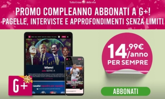 Festeggia la vittoria del Bologna in Coppa Italia! G+ a 14,99 euro all'anno, per sempre