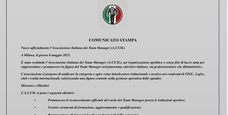 Nasce l'Associazione Italiana Team Manager: membri, missione ed obiettivi 14 Nasce l'Associazione Italiana Team Manager: membri, missione ed obiettivi