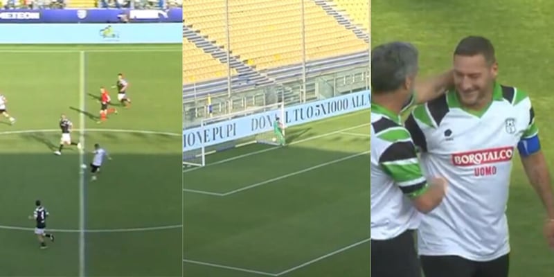 Che magia di Totti all'Operazione Nostalgia: gol da centrocampo contro Frey 14 Che magia di Totti all'Operazione Nostalgia: gol da centrocampo contro Frey