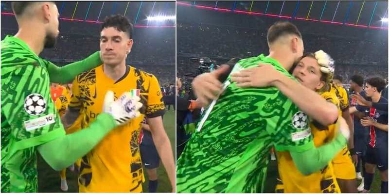 Donnarumma consola i giocatori dell'Inter: il bel gesto durante la premiazione 14 Donnarumma consola i giocatori dell'Inter: il bel gesto durante la premiazione
