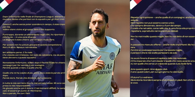 Calhanoglu risponde a Lautaro e Marotta: "Il rispetto non può essere a senso unico" 1 Calhanoglu risponde a Lautaro e Marotta: "Il rispetto non può essere a senso unico"