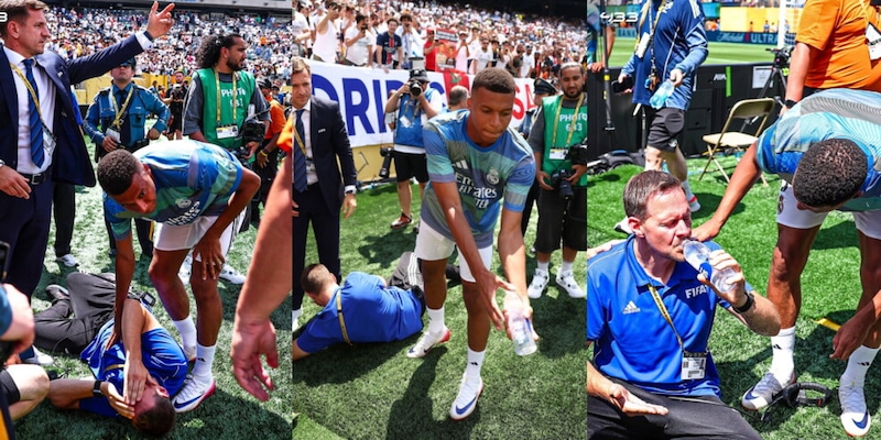 Mbappé mette ko un uomo a bordocampo e corre spaventato, poi il gesto da campione