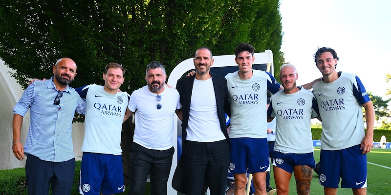 Italia, è la volta dell'Inter: Gattuso, Buffon e Bonucci all'allenamento