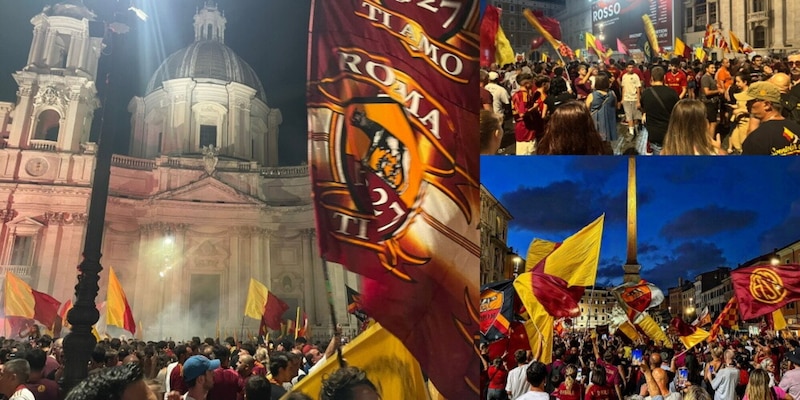 Roma, migliaia di tifosi in festa per i 98 anni del club