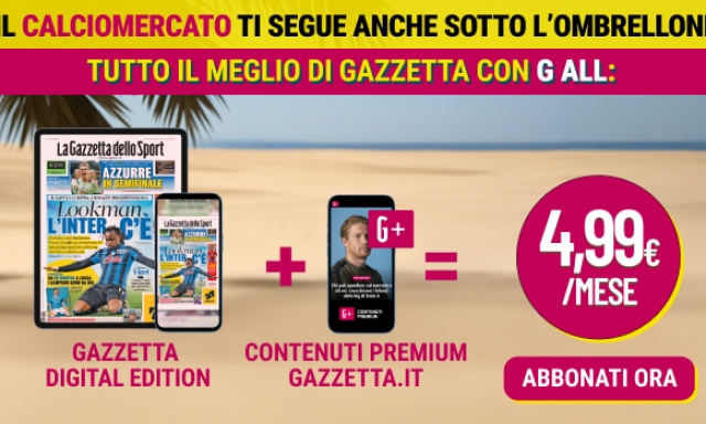 Speciale mercato, non perderti nemmeno un colpo con la promozione G ALL: solo 4,99 euro al mese