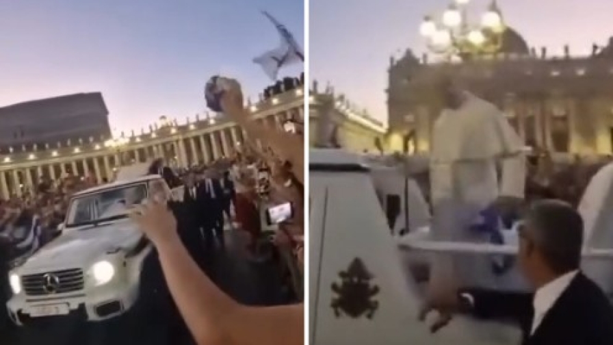 Papa Leone tifa...Novara! Prende al volo la sciarpa del club