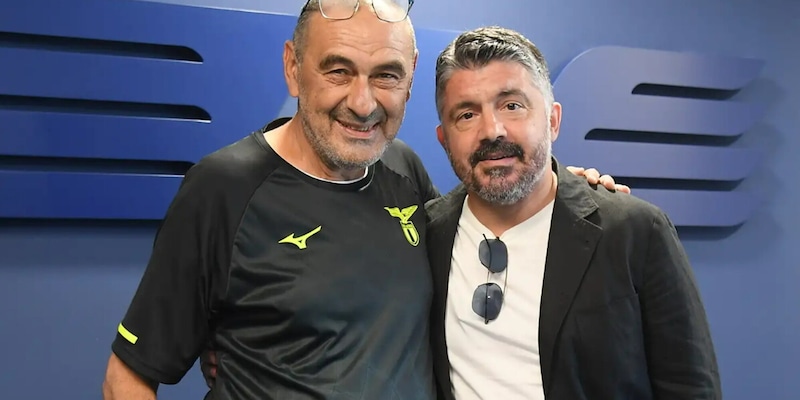 Gattuso fa visita alla Lazio, Sarri a colloquio privato con il ct e in campo con Buffon