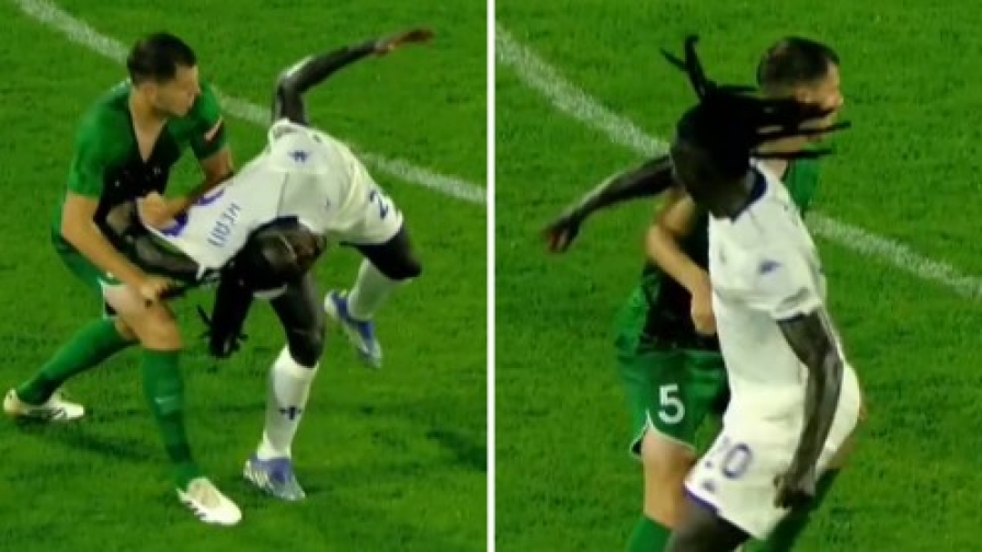 Kean espulso: gli tirano le treccine e lui reagisce con una gomitata