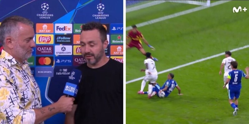 De Zerbi furioso: "Il rigore dato al Real contro il Marsiglia è una vergogna! Incredibile..." 13 De Zerbi furioso: "Il rigore dato al Real contro il Marsiglia è una vergogna! Incredibile..."
