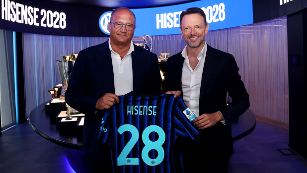 Inter, rinnovato fino al 2027-28 l'accordo con Hisense