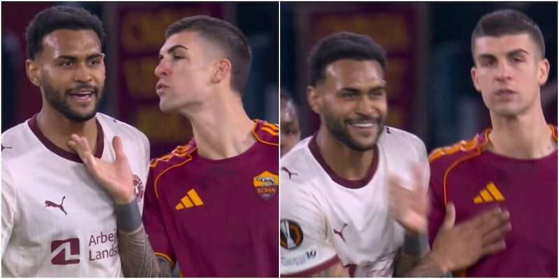 Mancini stuzzica un avversario in Roma-Midtjylland: il "bacino" è virale