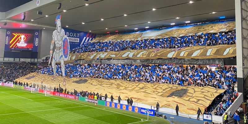 Rangers, una coreografia tutta romana: Colosseo e musica del Gladiatore