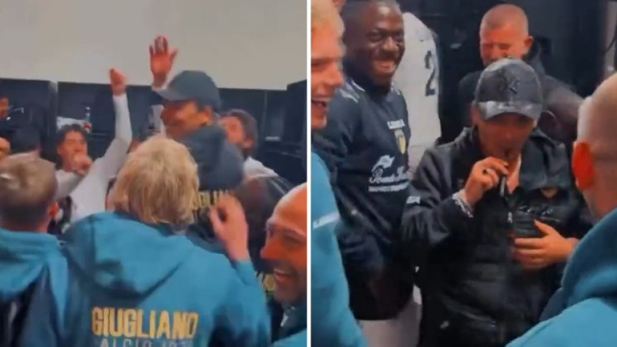 Capuano come Oronzo Canà: i giocatori lo portano in trionfo